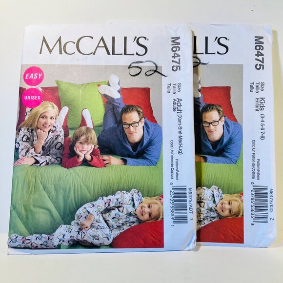 Set of Family Sewing Patterns Hoodie Jumpsuits Booties Parent & Child Sizes - Picture 1 of 8